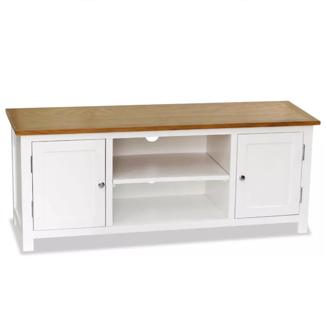 Tv-schrank 120x35x48 Cm Massivholz Eiche günstig online kaufen