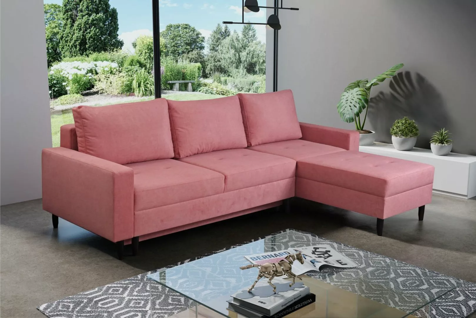 Feldmann-Wohnen Ecksofa Havana, 246cm Farbe wählbar mit Schlaffunktion & Be günstig online kaufen