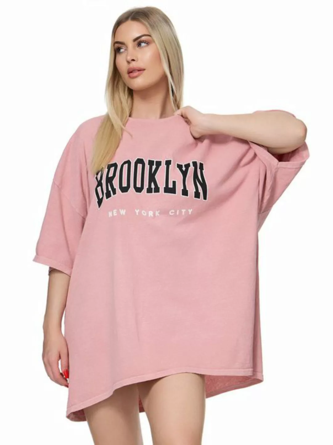 Worldclassca T-Shirt Worldclassca Oversized Print BROOKLYN T-Shirt lang Som günstig online kaufen