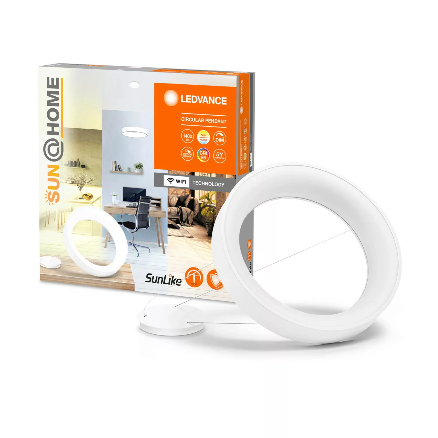 Ledvance Pendelleuchte Sun@Home Smart+ Rund Weiß Ø 45 cm günstig online kaufen