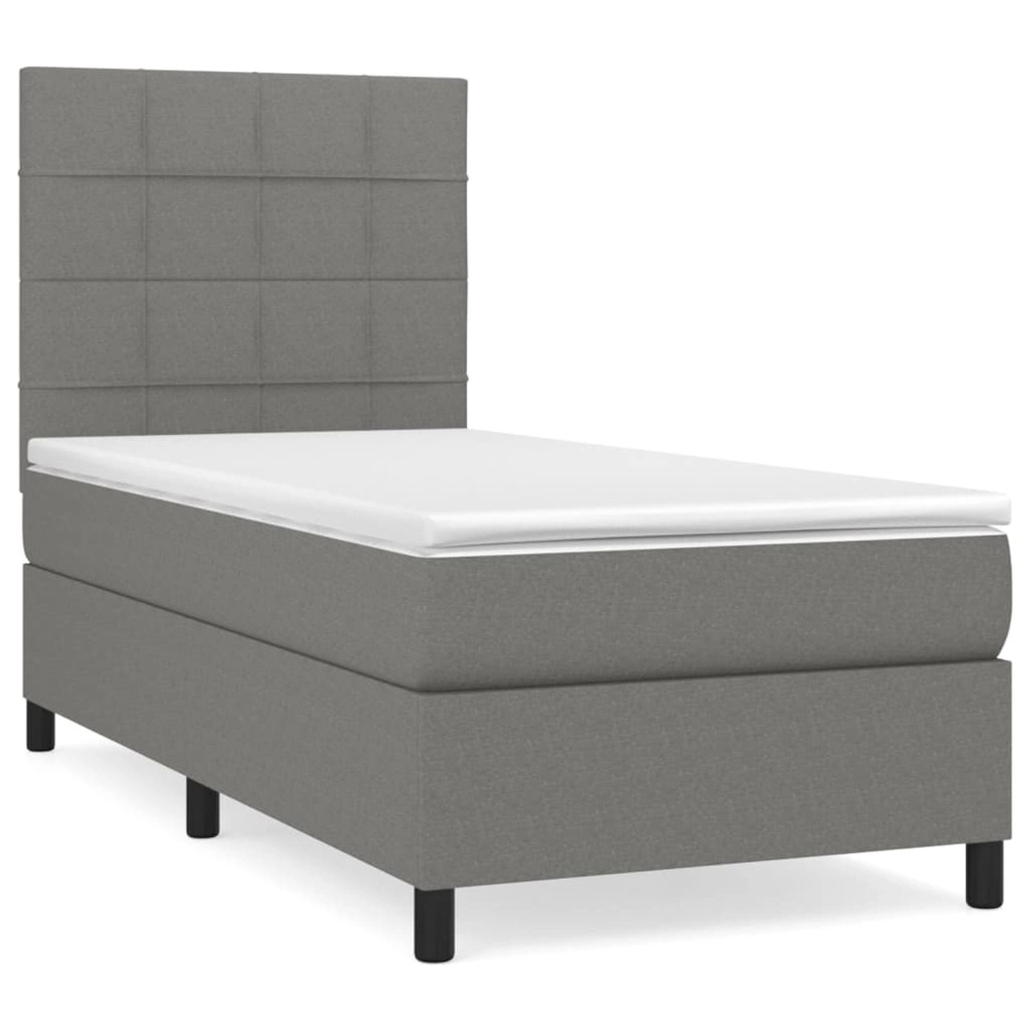 vidaXL Boxspringbett mit Matratze Dunkelgrau 90x190 cm Stoff1394761 günstig online kaufen