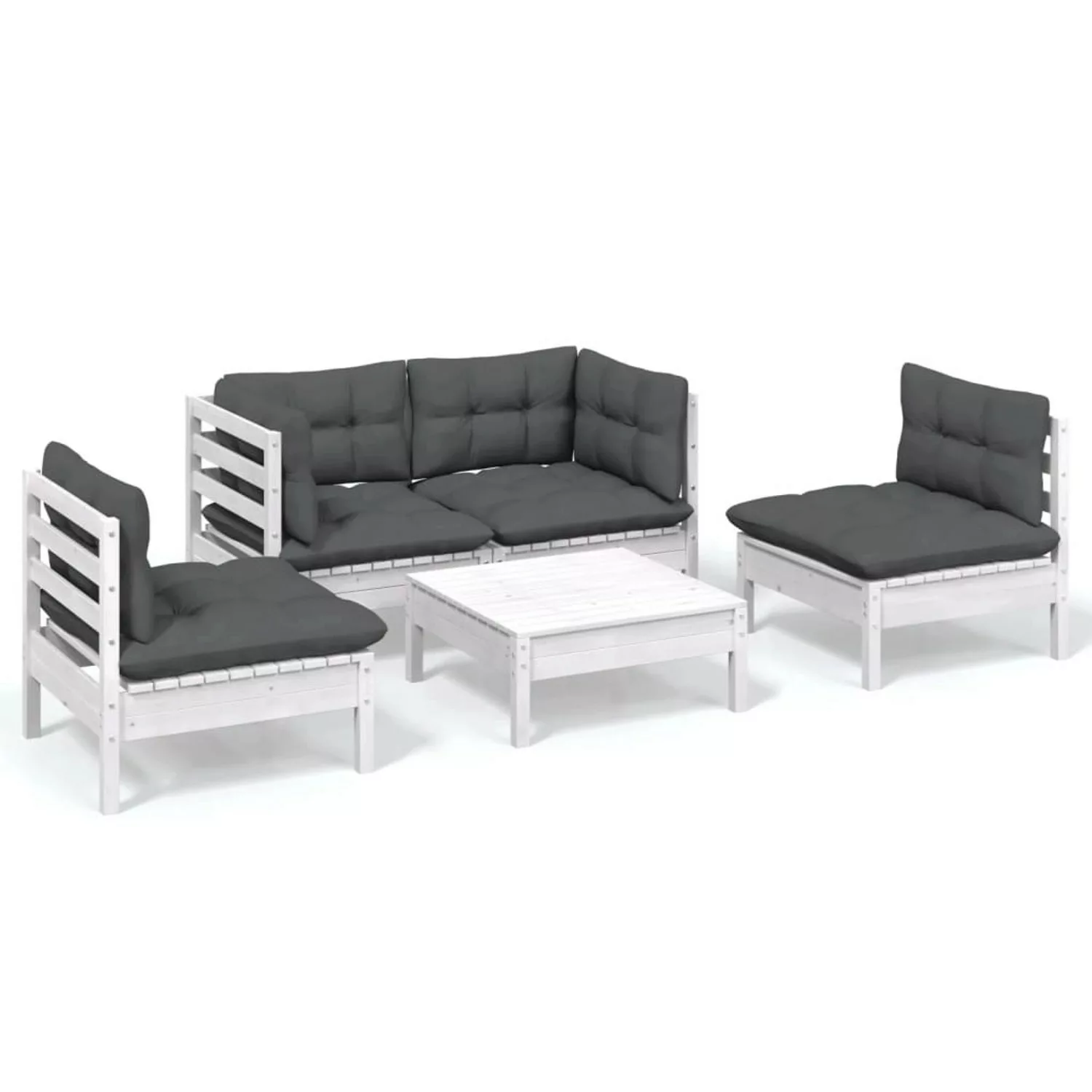 vidaXL 5-tlg Garten-Lounge-Set mit Kissen Kiefer Massivholz Modell 90 günstig online kaufen