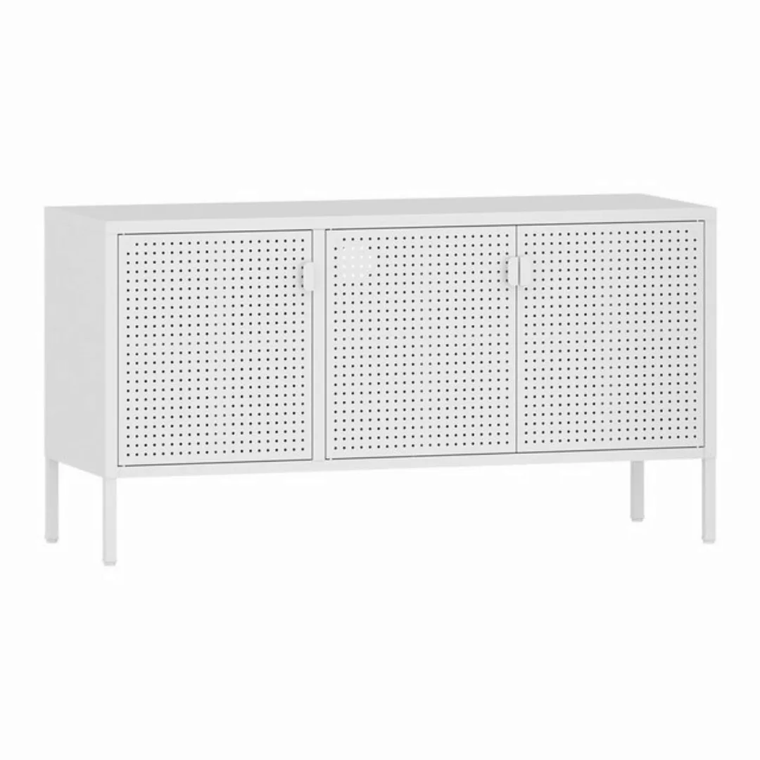 en.casa TV-Schrank Fernsehschrank »Castelli« 114x40x60 cm Weiß Stahl günstig online kaufen