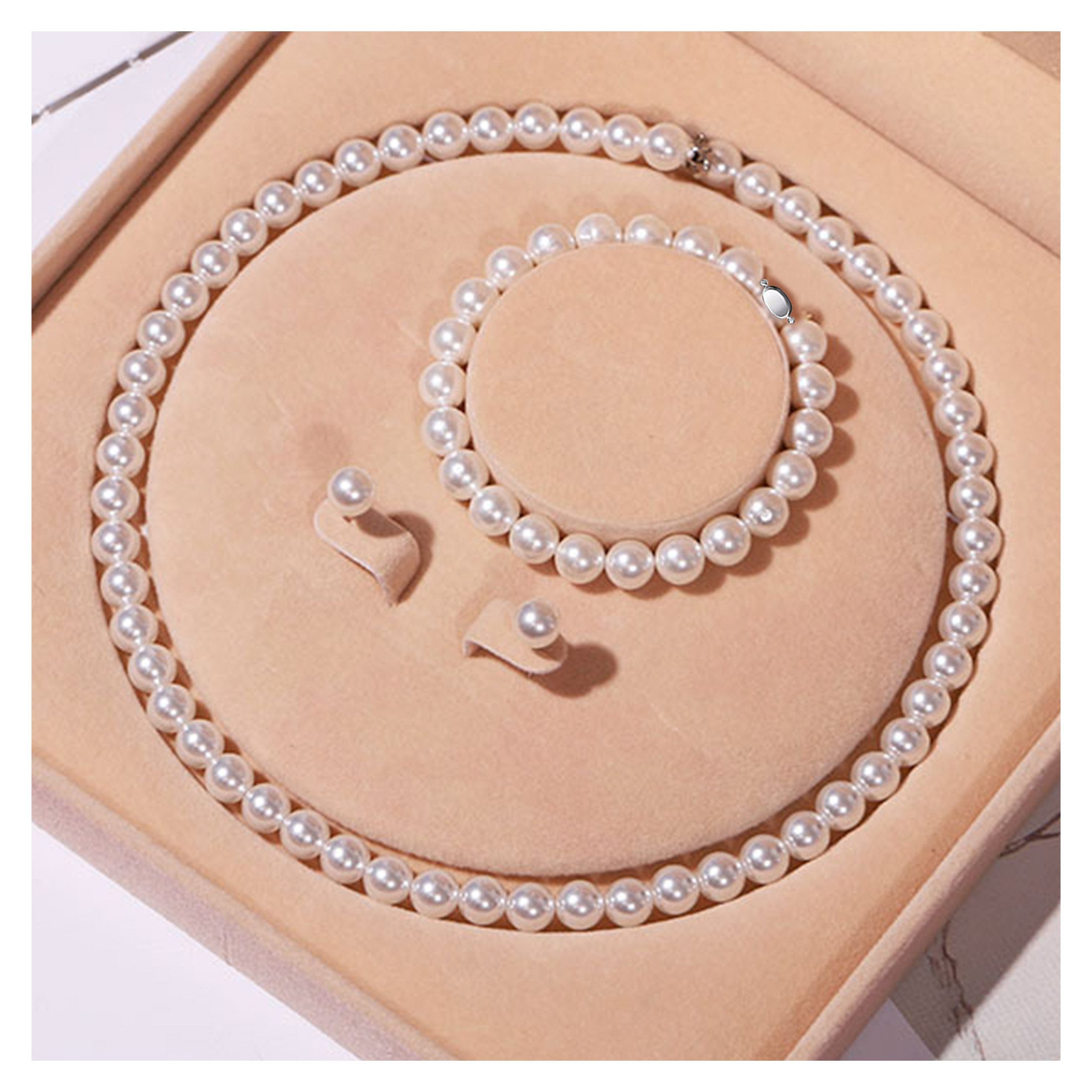 ibettertec Perlenketten-Set 9-10mm Muschelperlen für Frauen günstig online kaufen