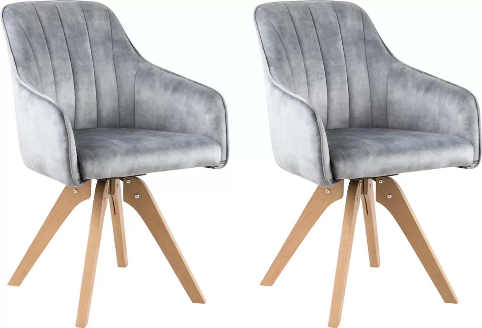Home affaire Drehstuhl "Sa Calobra", (Set), 2 St., Samtvelours, mit Rückens günstig online kaufen