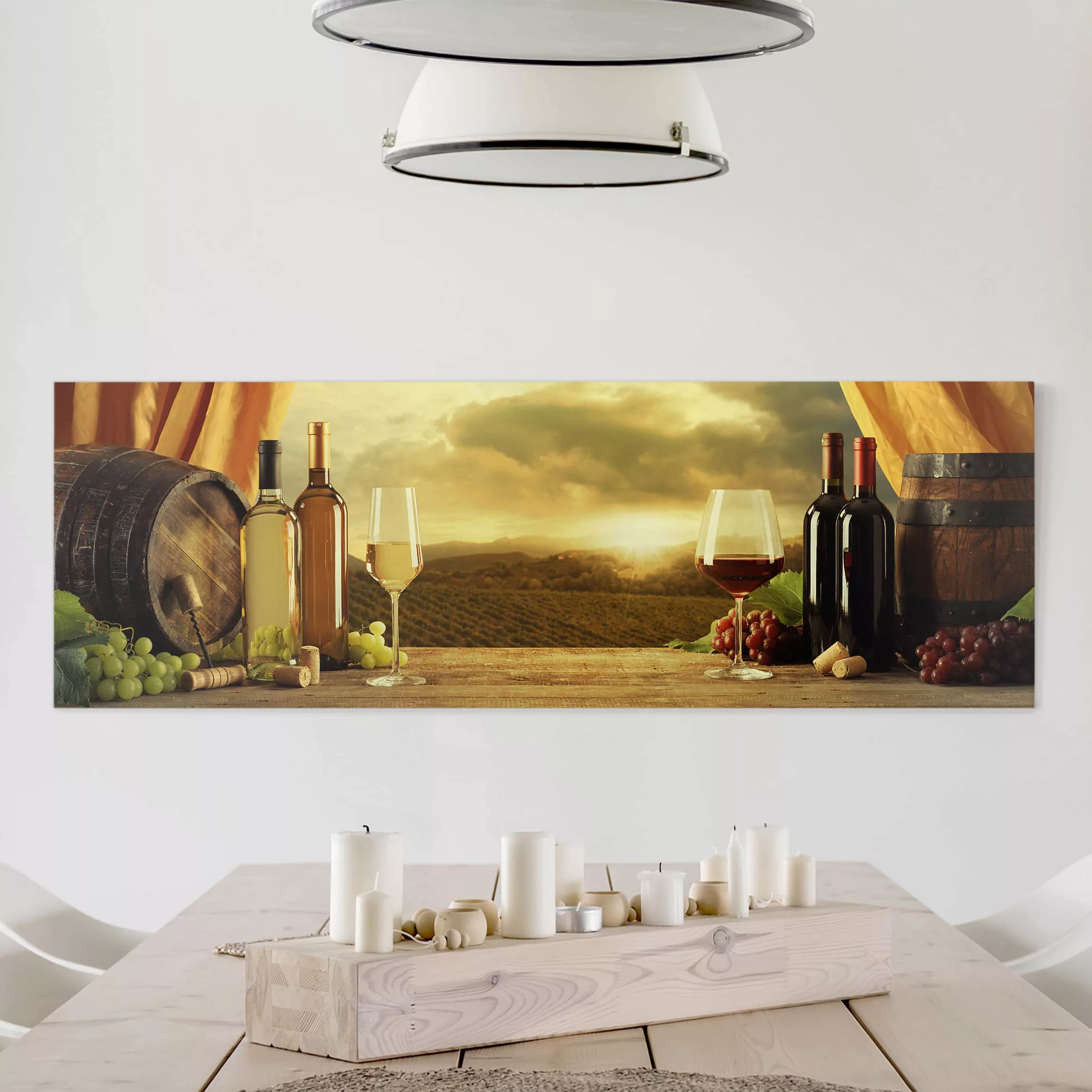 Leinwandbild Küche - Panorama Wein mit Ausblick günstig online kaufen