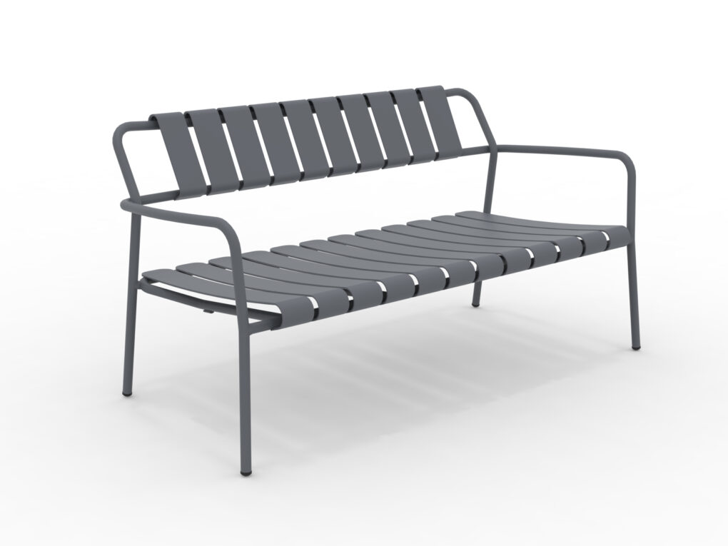 Verdea 2-Sitzer Gartenbank aus Aluminium dunkelgrau günstig online kaufen