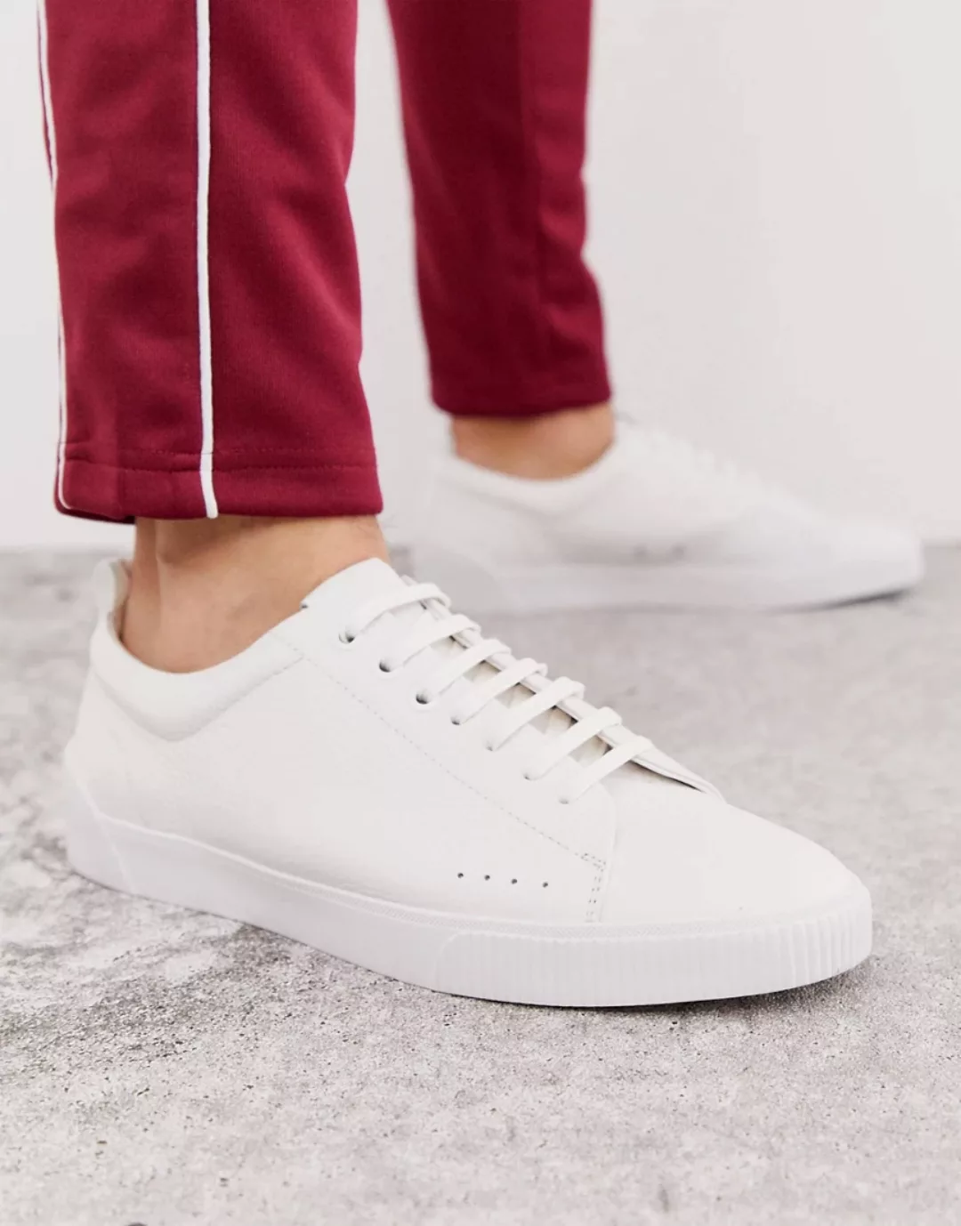 HUGO – Zero – Sneaker aus Leder in Weiß günstig online kaufen