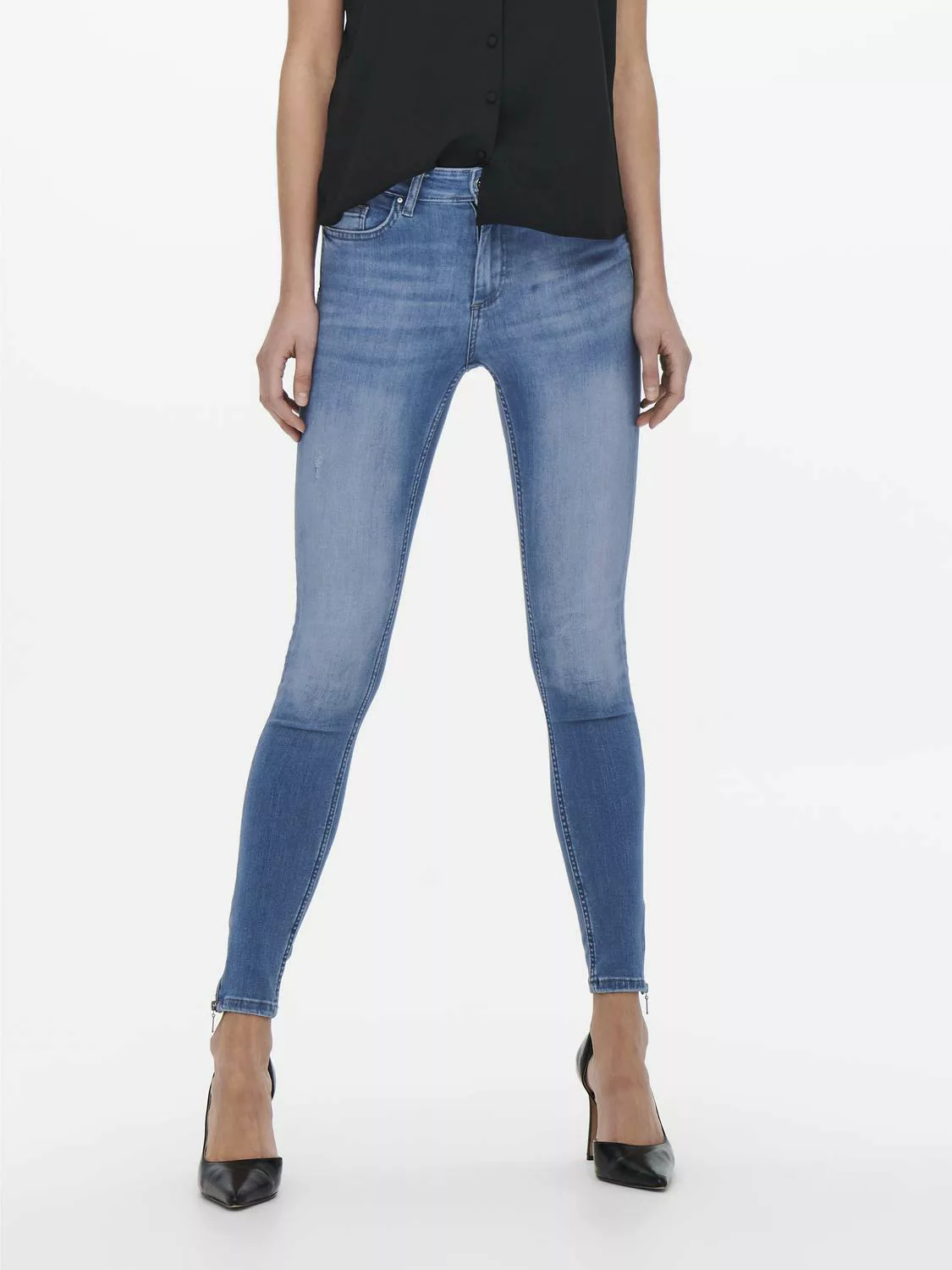 ONLY Skinny-fit-Jeans "ONLBLUSH MID SKINNY ANKLE ZIP DNM BOX" günstig online kaufen