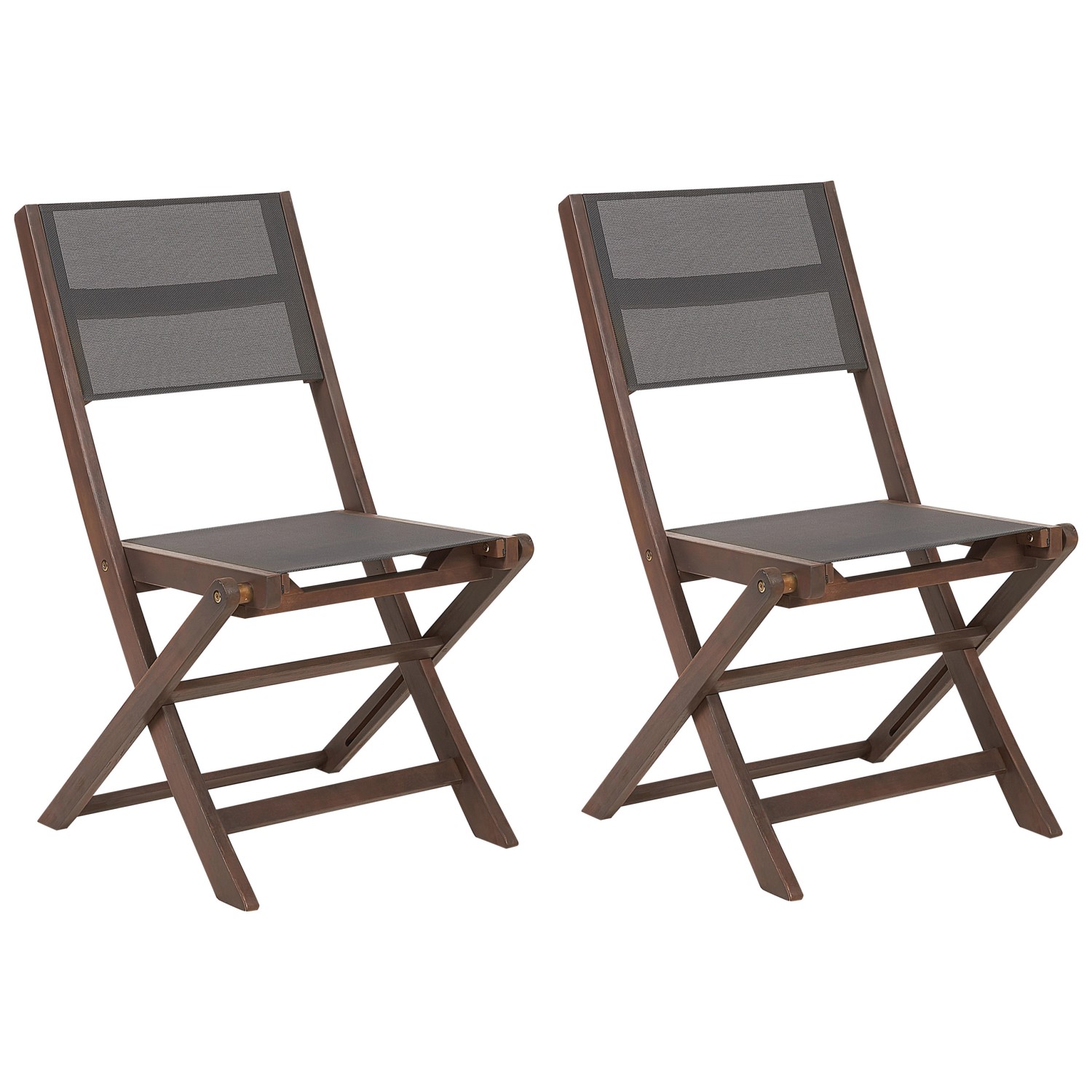 Beliani Gartenstuhl Grau Dunkler Holzfarbton 50x57x90 günstig online kaufen