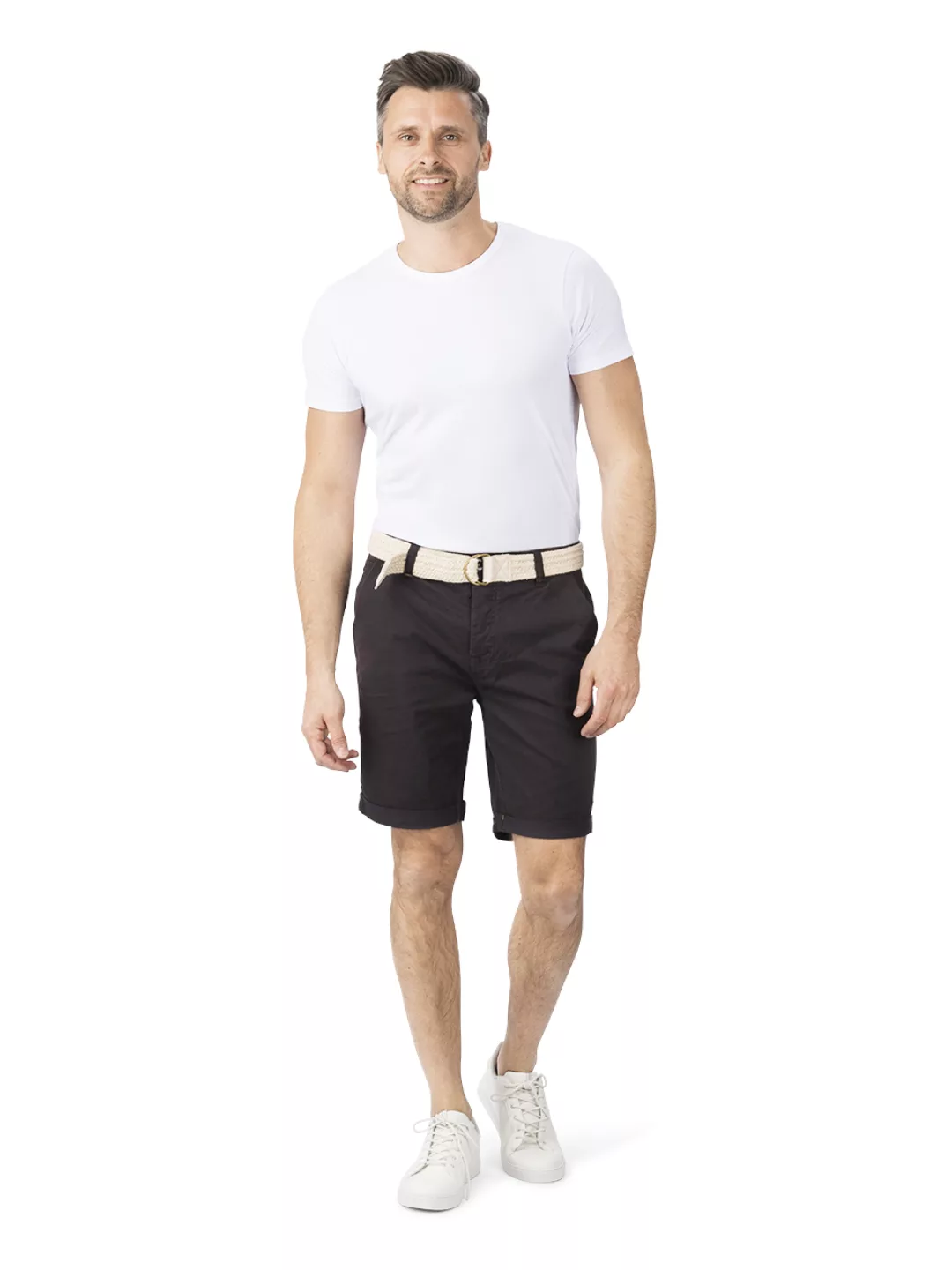 DENIMFY Chino Shorts Herren mit Gürtel Regular Fit DFLio günstig online kaufen