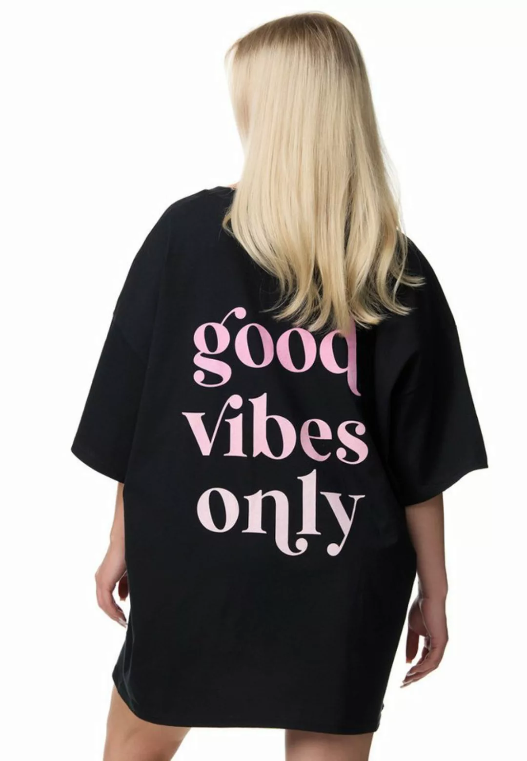 Worldclassca T-Shirt Worldclassca Oversized VIBES Print T-Shirt lang Tee So günstig online kaufen