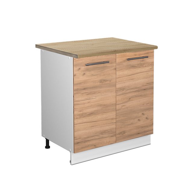 Vicco Spülenunterschrank Fame-Line, Goldkraft Eiche/Weiß, 80 cm mit Regal, günstig online kaufen