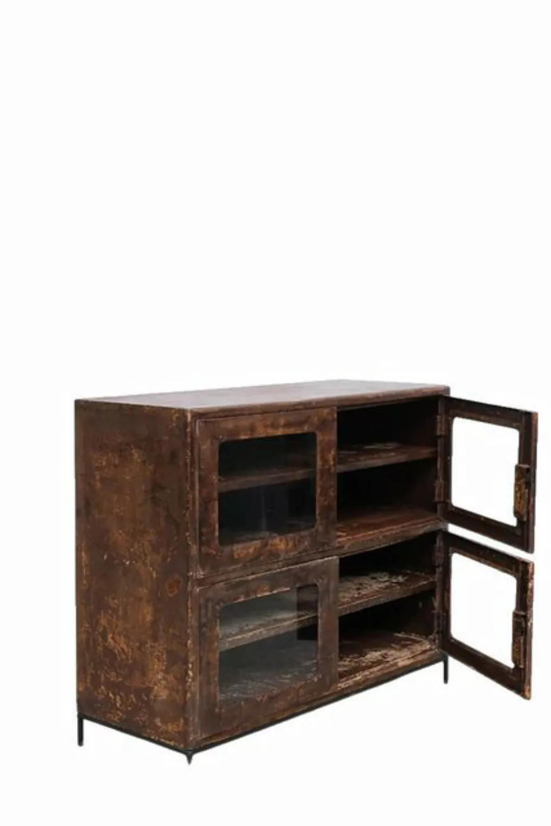 Vintagehaus Stauraumschrank Vintage Sideboard Metallschrank Rusty 4 Türen - günstig online kaufen