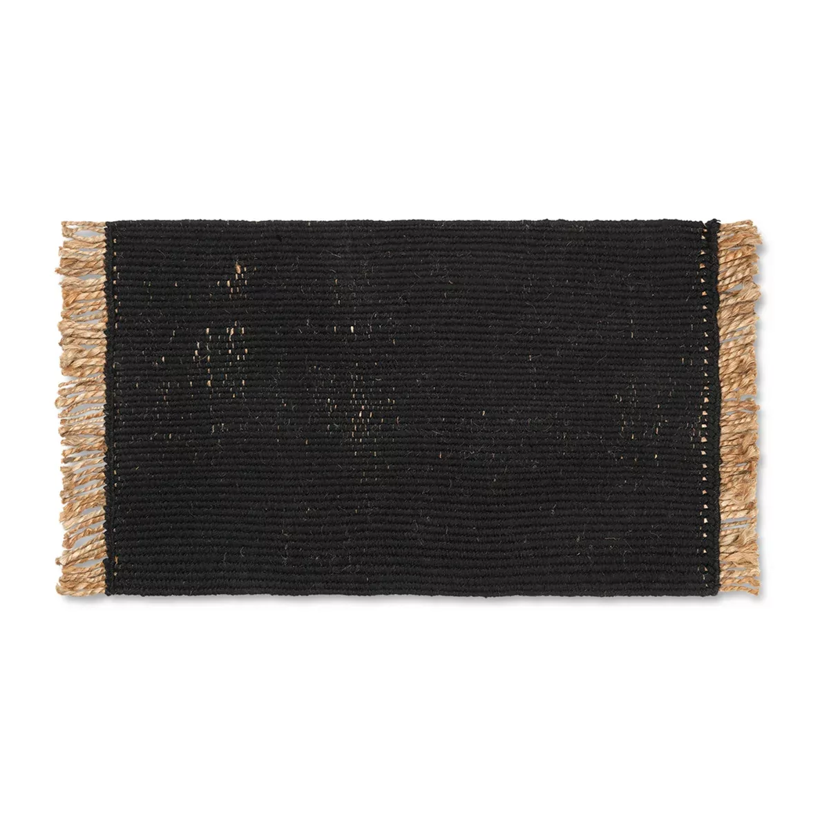 Teppich Block Mat textil schwarz / 50 x 80 cm - Jute & recycelte Plastikfla günstig online kaufen
