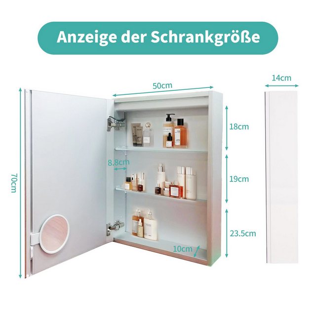 HT Badezimmerspiegelschrank Schminkspiegel LED Beleuchtung Badezimmer-Spieg günstig online kaufen