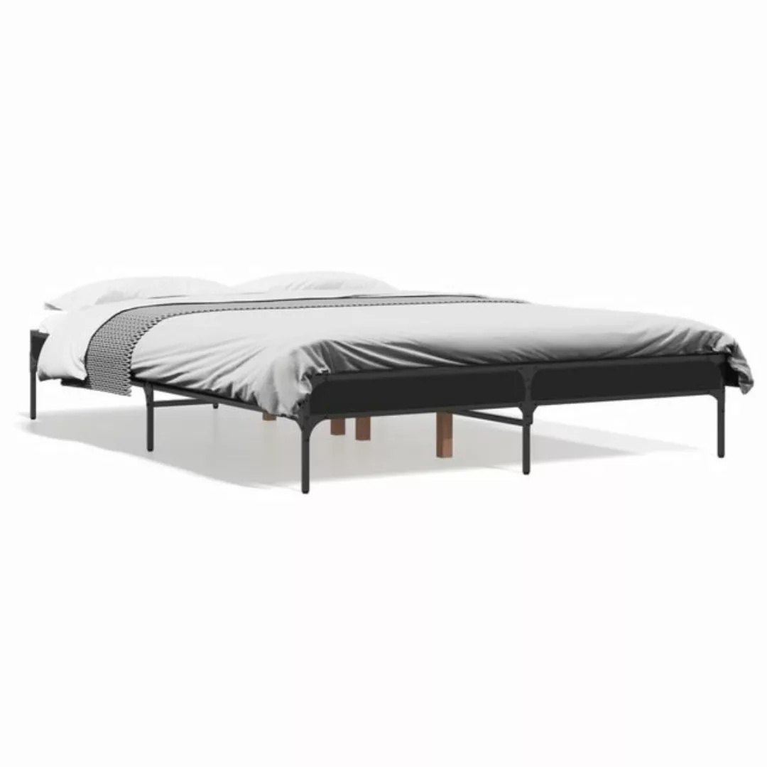 vidaXL Bett Bettgestell Schwarz 120x200 cm Holzwerkstoff und Metall günstig online kaufen