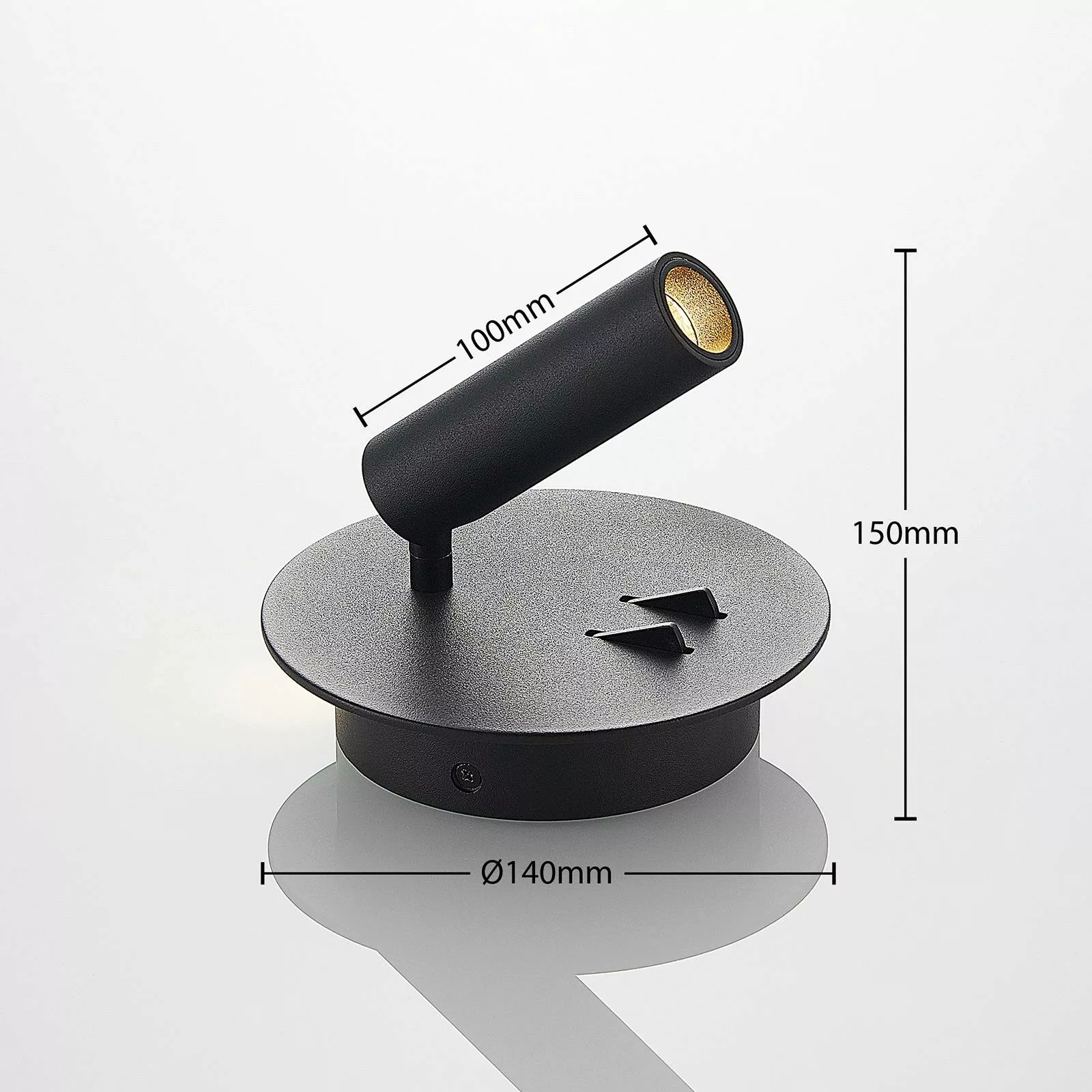 Lucande Magya LED-Wandleuchte schwarz 2-fl. rund günstig online kaufen