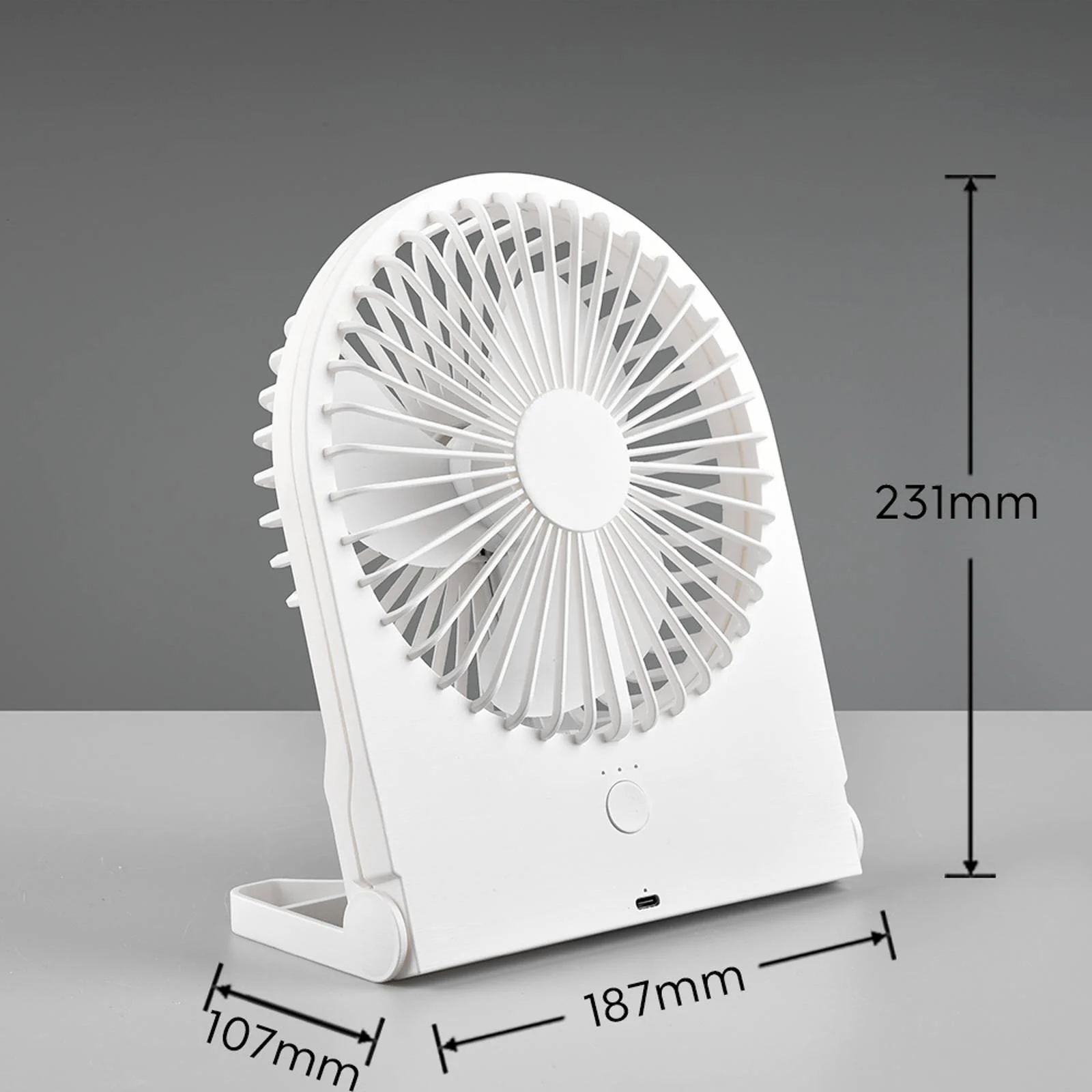 Akku-Tisch-Ventilator Breezy, weiß, leise günstig online kaufen