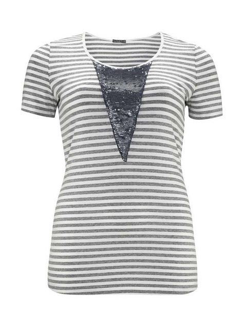Apart Rundhalsshirt Apart Damen Designer-Shirt, grau-weiß günstig online kaufen