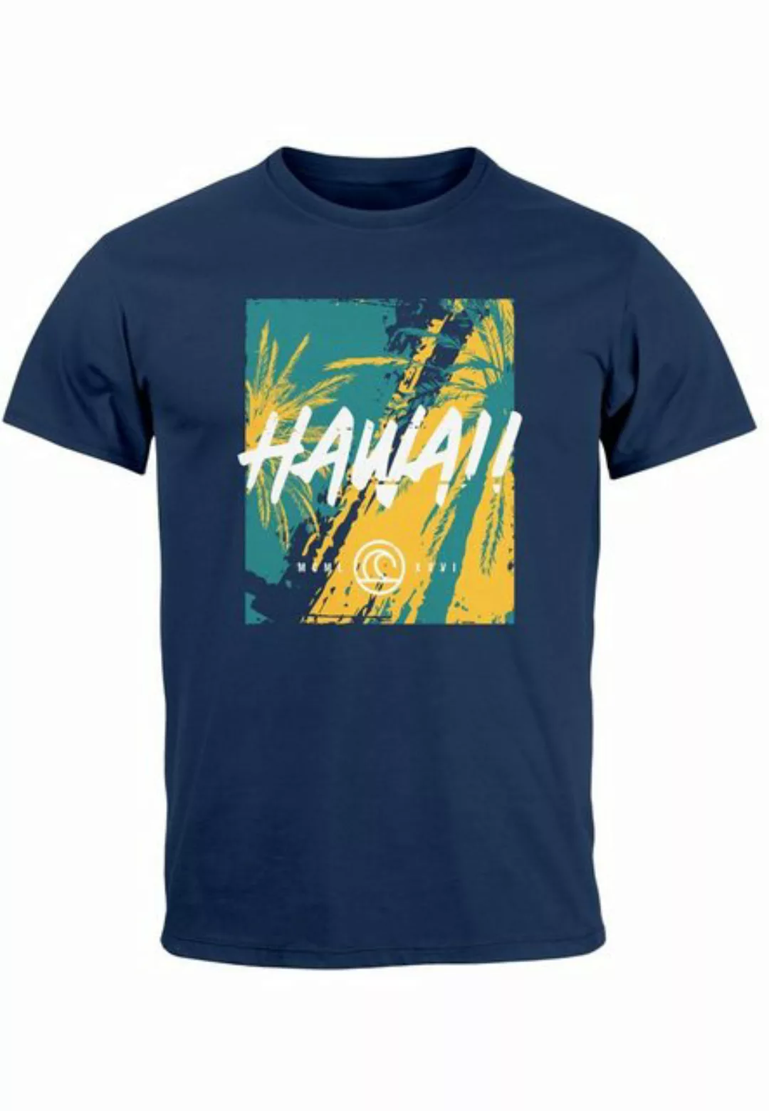 Neverless Print-Shirt Herren T-Shirt Hawaii Surfing Palmen Aufdruck Sommer günstig online kaufen