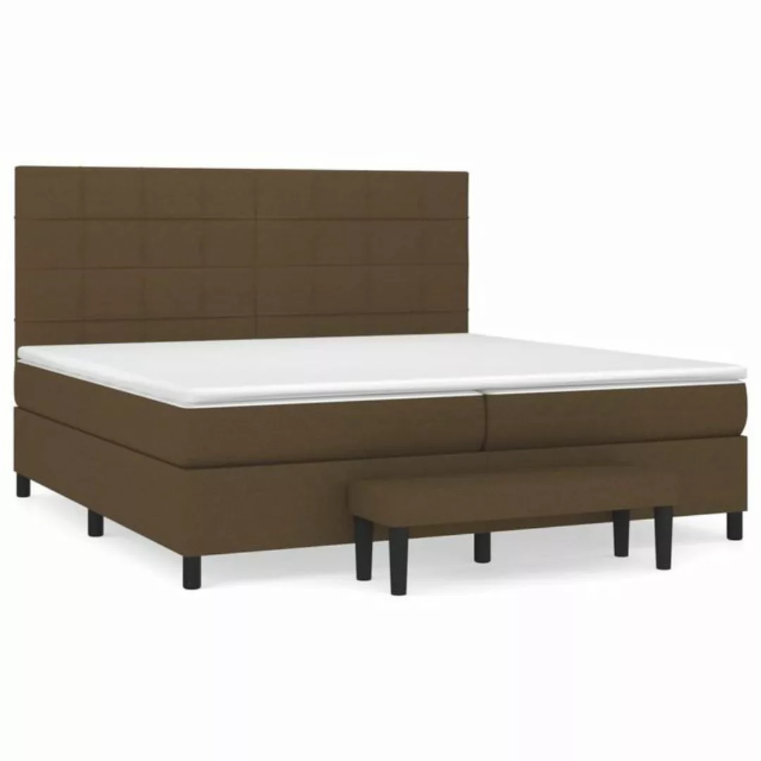 vidaXL Boxspringbett Boxspringbett mit Matratze Dunkelbraun 200x200 cm Stof günstig online kaufen