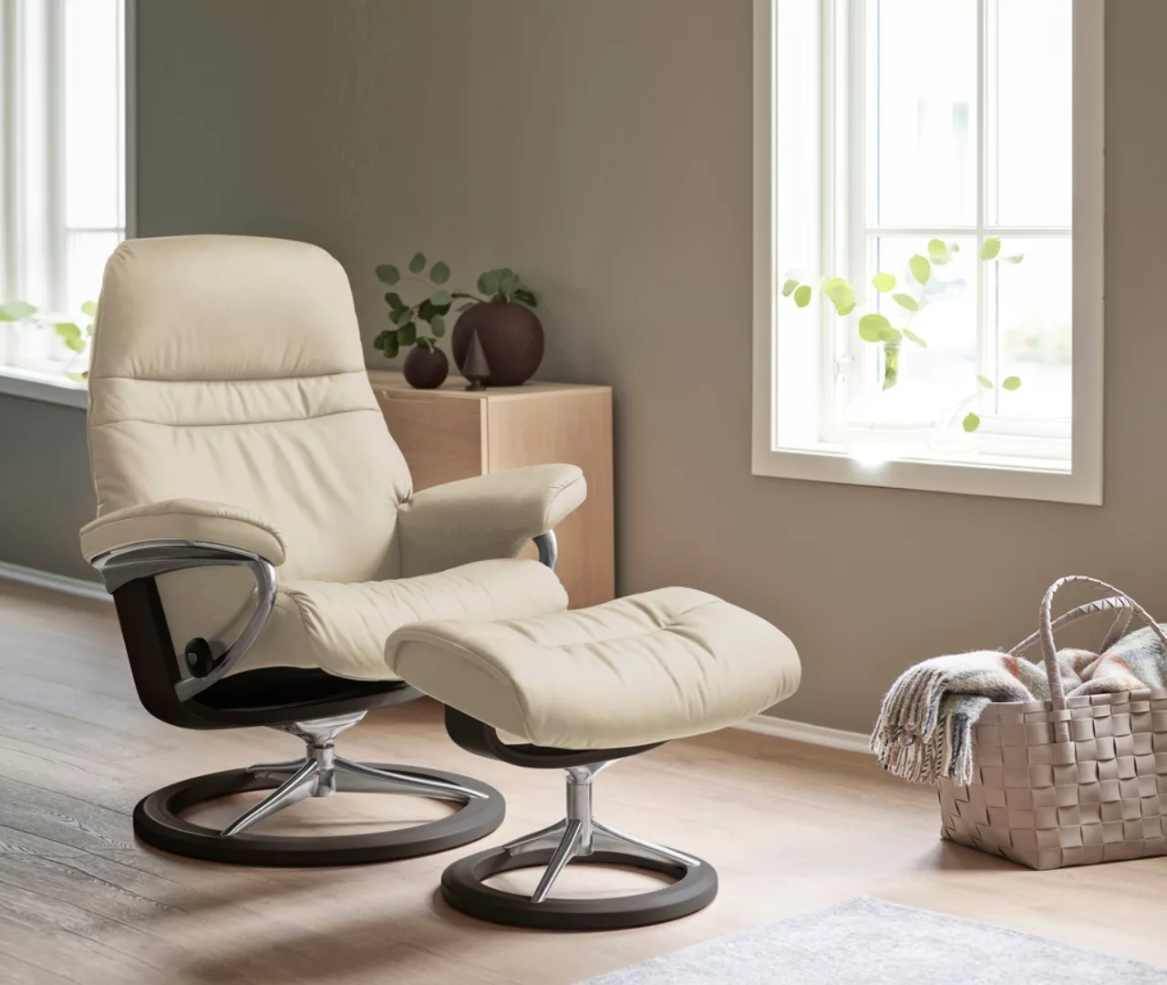 Stressless Relaxsessel "Sunrise", (Set, Relaxsessel mit Hocker), mit Signat günstig online kaufen