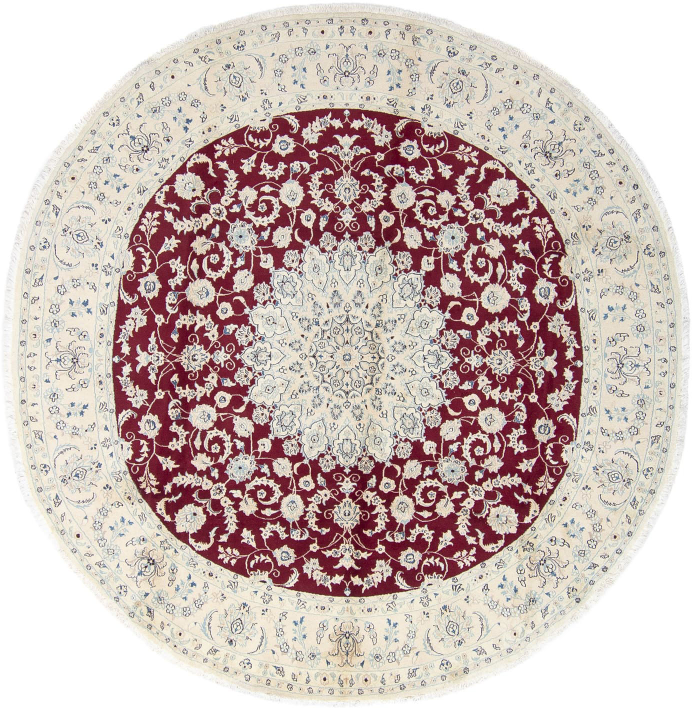 morgenland Wollteppich »Nain Medaillon Rosso scuro 302 x 302 cm«, rund, Uni günstig online kaufen