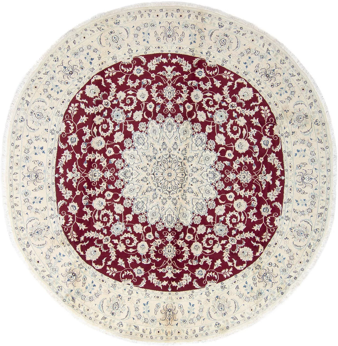 morgenland Wollteppich »Nain Medaillon Rosso scuro 302 x 302 cm«, rund, Uni günstig online kaufen