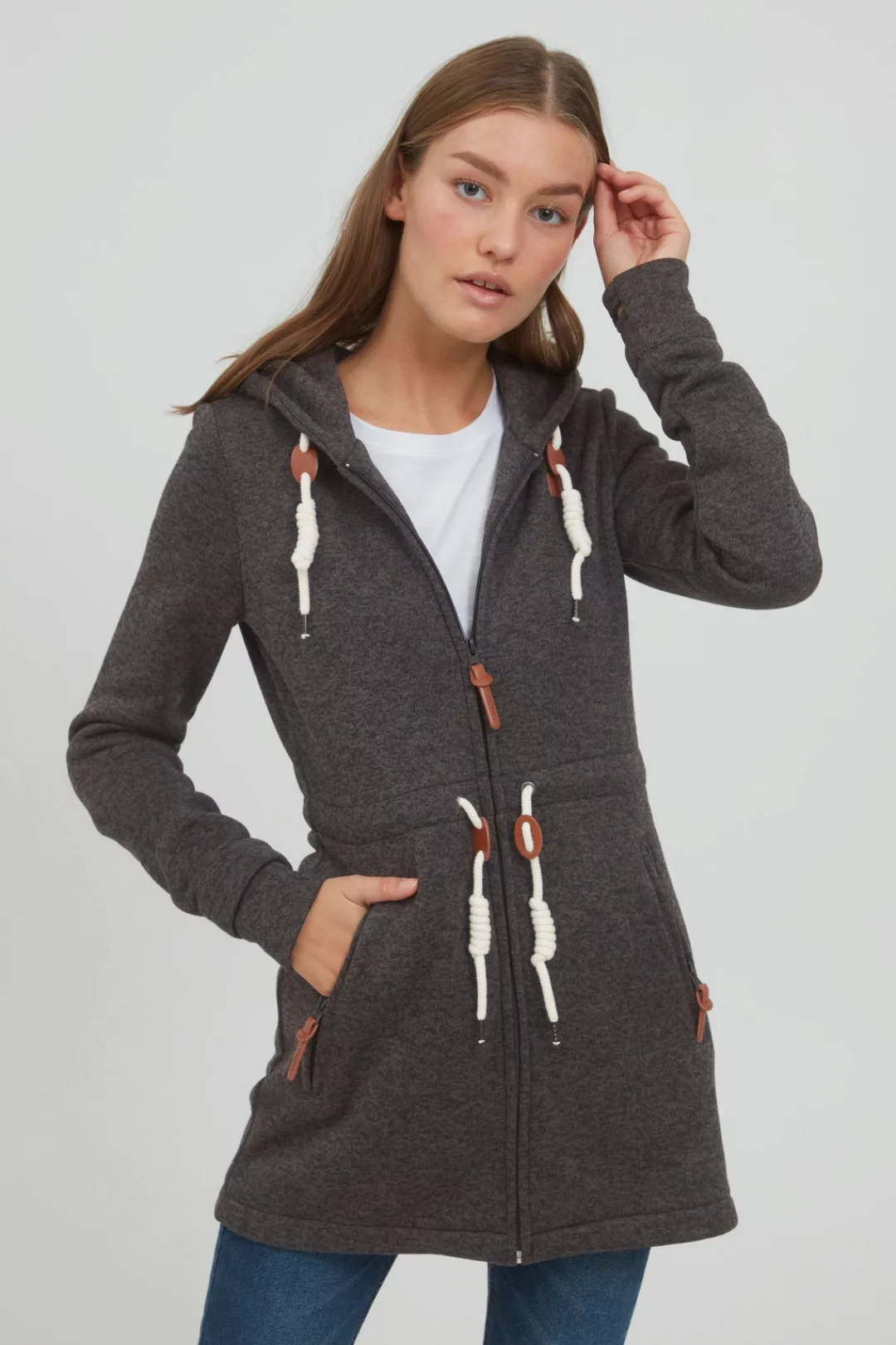 OXMO Strickfleecejacke "Strickfleecejacke OXThora", mit Kapuze günstig online kaufen