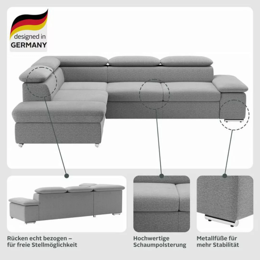 sit&more Ecksofa "Valantine L-Form", inkl. Kopf- und Armteilverstellung, wa günstig online kaufen