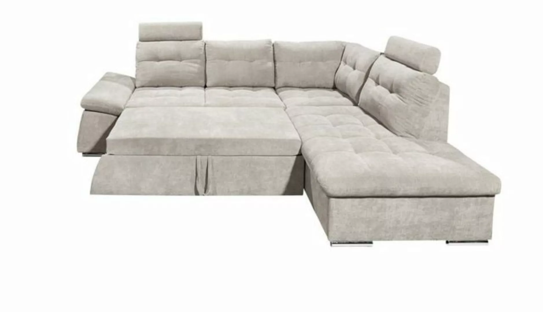 ED EXCITING DESIGN Ecksofa "Nalo L-Form", mit Bettfunktion, Bettkasten, Kop günstig online kaufen