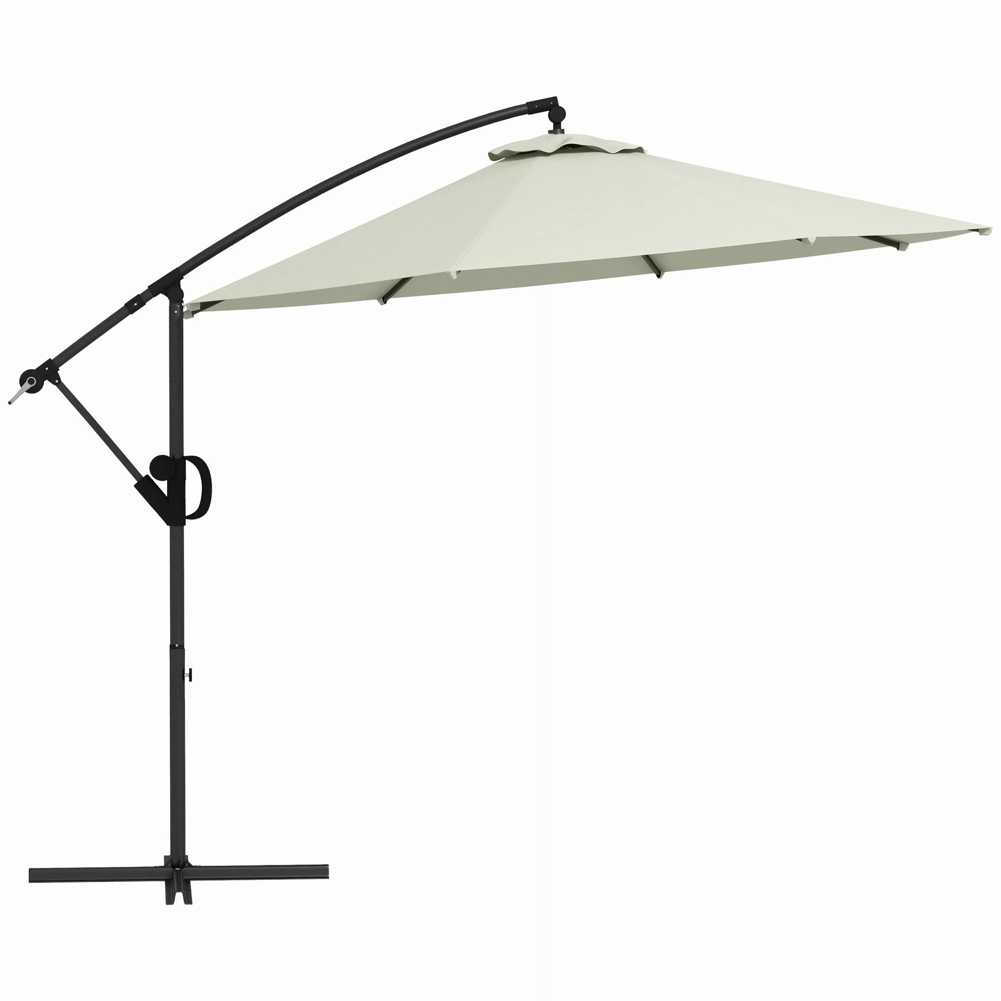 Outsunny Ø293 cm Ampelschirm mit Kreuzfuß, Sonnenschirm mit Kurbel, Neigung günstig online kaufen