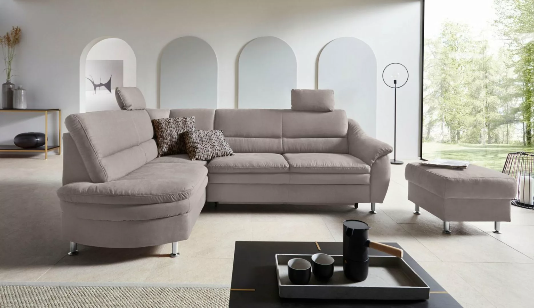 Places of Style Ecksofa Cardoso L-Form, Federkern, wahlweise mit Bett, Schu günstig online kaufen