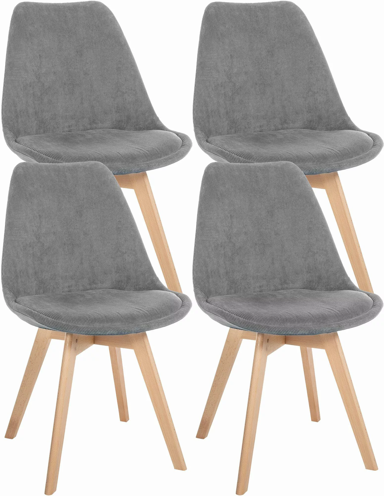 CLP Küchenstuhl Linares (4er Set), Buchenholz-Gestell, günstig online kaufen