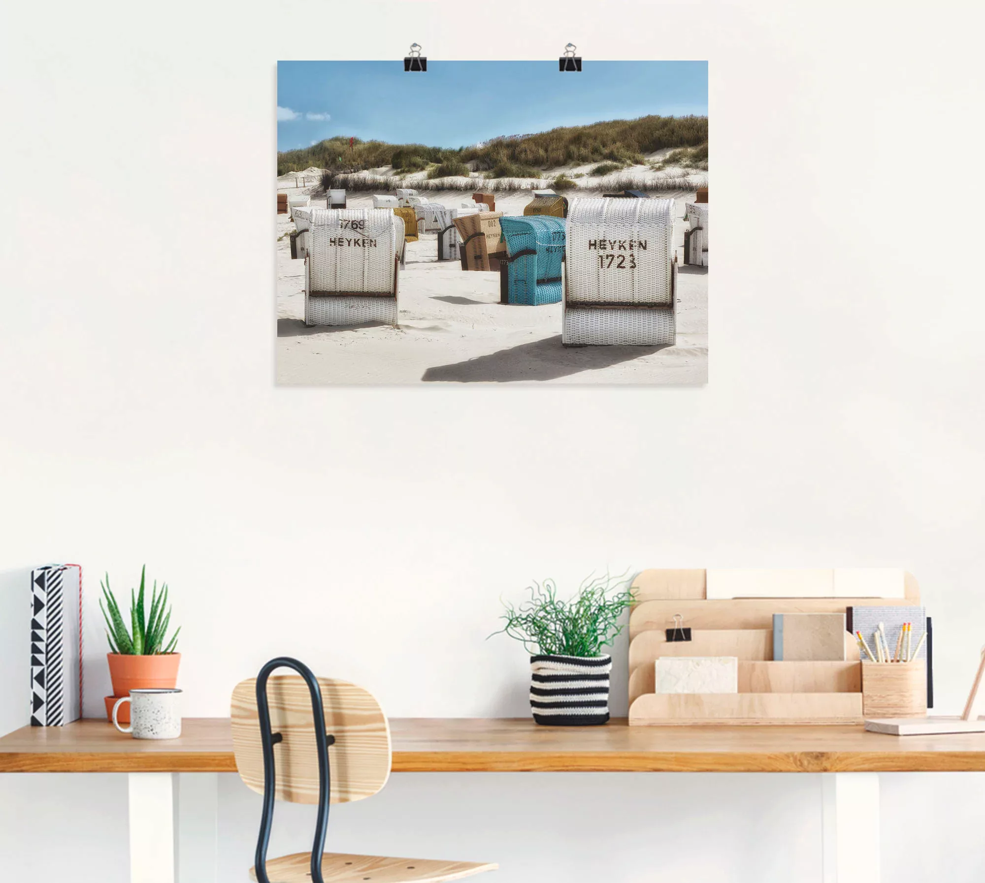 Artland Wandbild "Ein Tag am Meer", Strand, (1 St.), als Leinwandbild, Post günstig online kaufen