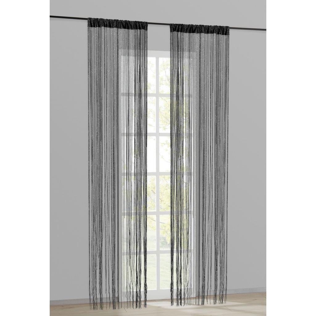 Fadenvorhang Lurex silber B/L: ca. 90x245 cm günstig online kaufen