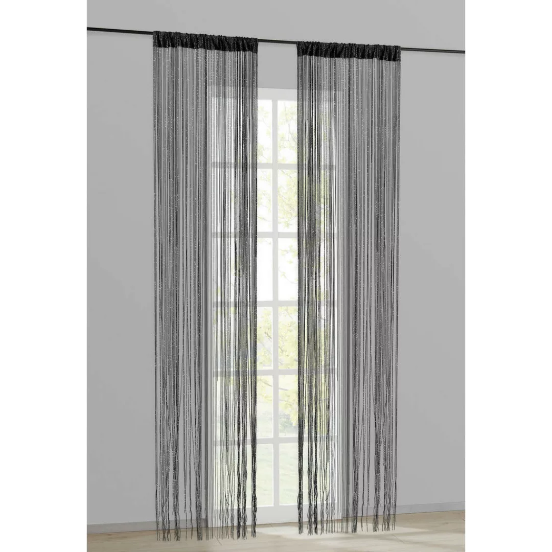 Fadenvorhang Lurex silber B/L: ca. 90x245 cm günstig online kaufen