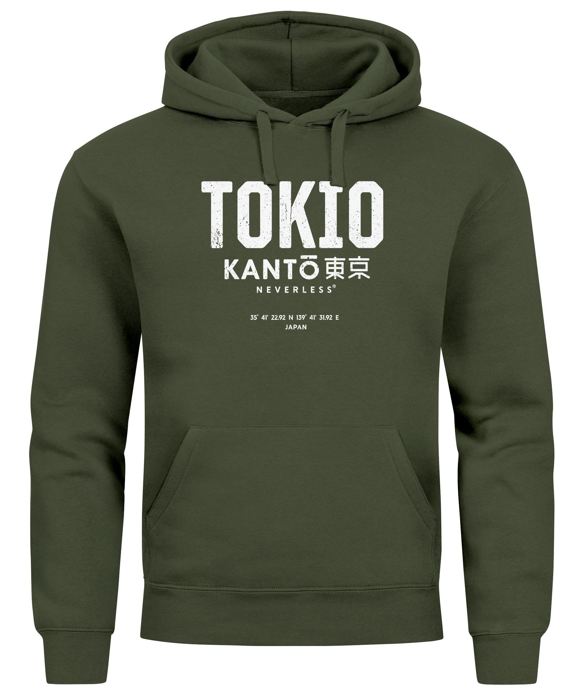 Neverless Hoodie Hoodie Herren Frontprint Tokyo günstig online kaufen