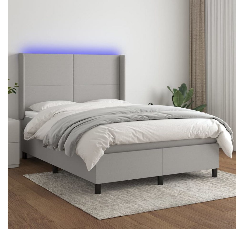 vidaXL Boxspringbett Boxspringbett mit Matratze und LED Stoff (140 x 190 cm günstig online kaufen