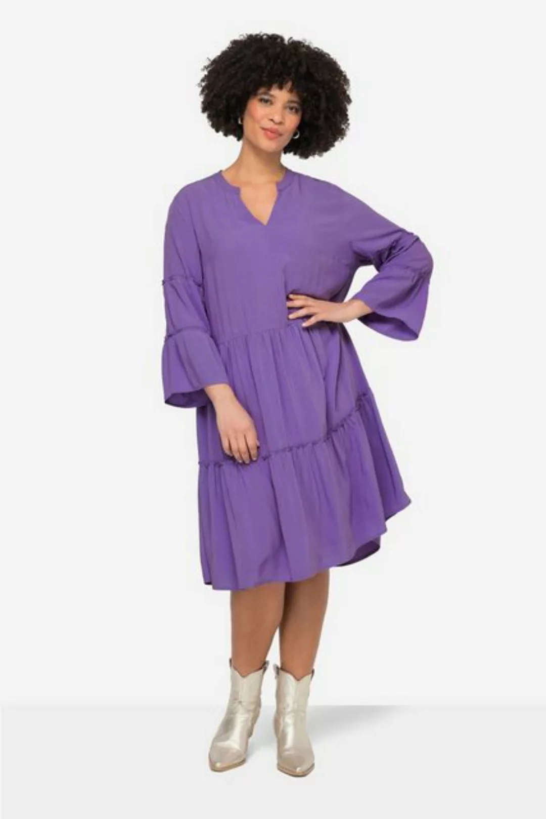 Angel of Style Jerseykleid Tunika-Kleid A-Linie Tunika-Ausschnitt 3/4-Ärmel günstig online kaufen