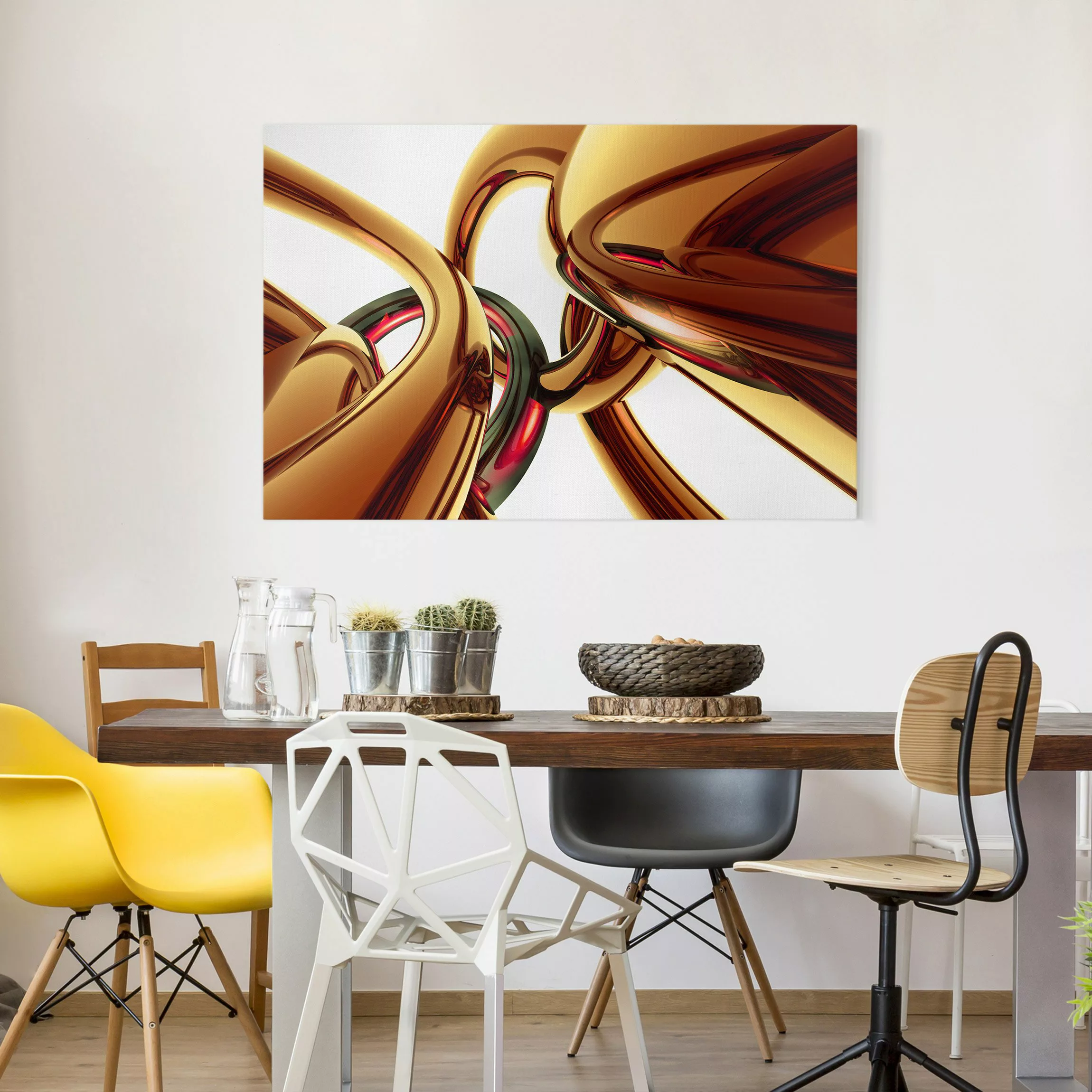 Leinwandbild Abstrakt - Querformat Stunning Gold Style günstig online kaufen
