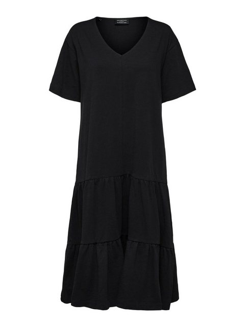 SELECTED Bio-baumwolle Jersey Kleid Damen Schwarz günstig online kaufen