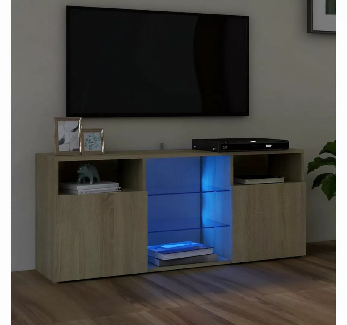 vidaXL TV-Schrank TV-Schrank mit LED Leuchten Sonoma Eiche 120x30x50 cm Low günstig online kaufen