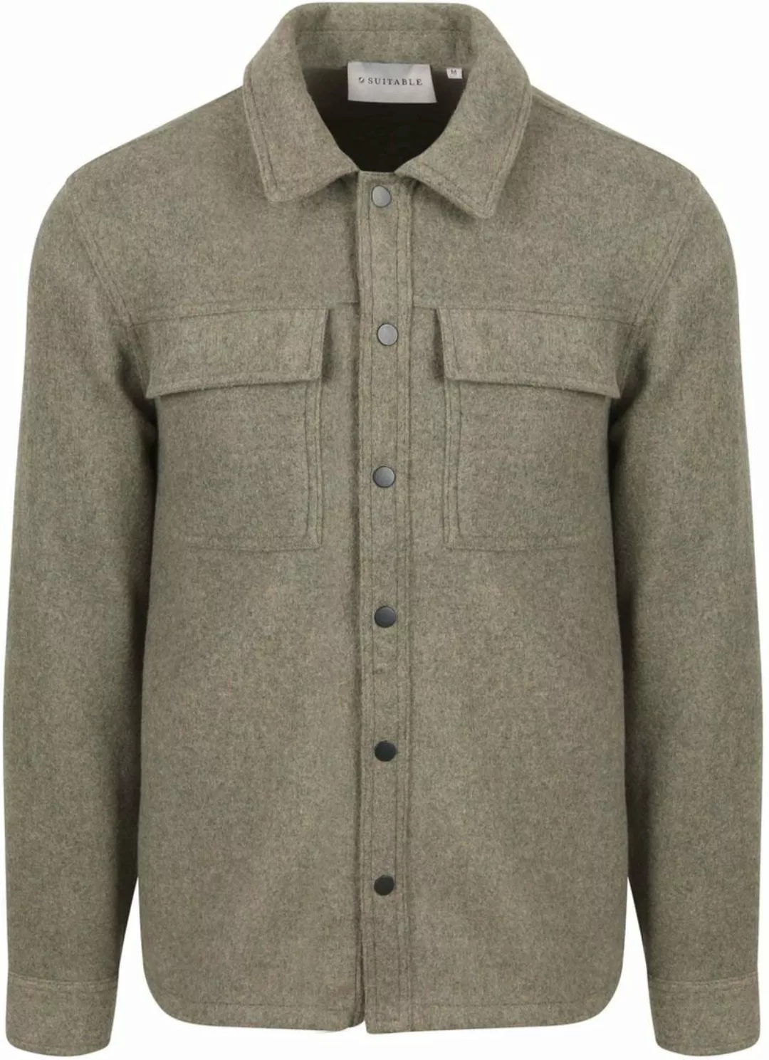 Suitable Overshirt Wool Blend Olivgrün - Größe XXL günstig online kaufen