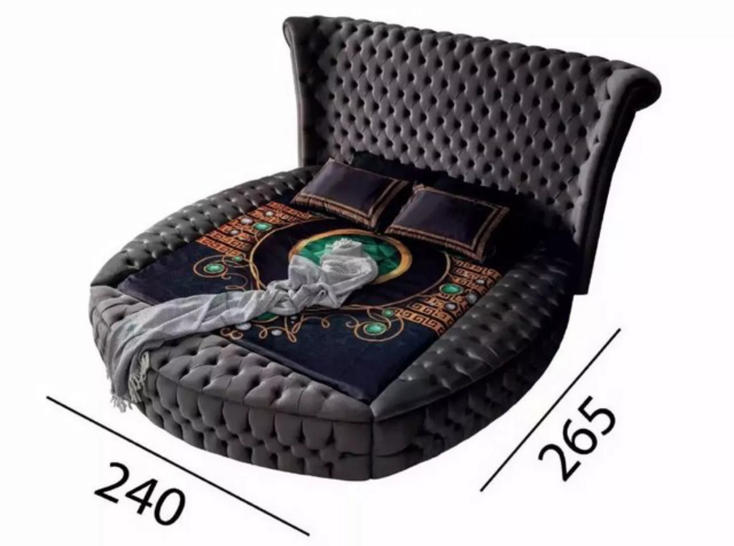 JVmoebel Bett Chesterfield Polsterbett Luxus Schlafzimmer Design Betten Tex günstig online kaufen
