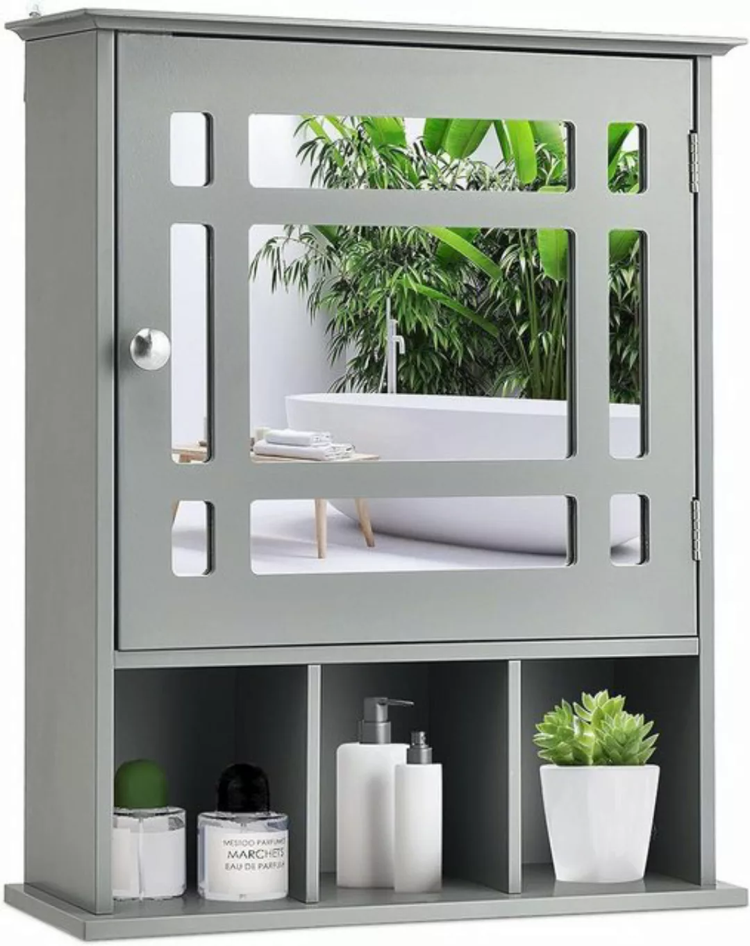 KOMFOTTEU Spiegelschrank Badschrank 50×16×61cm günstig online kaufen