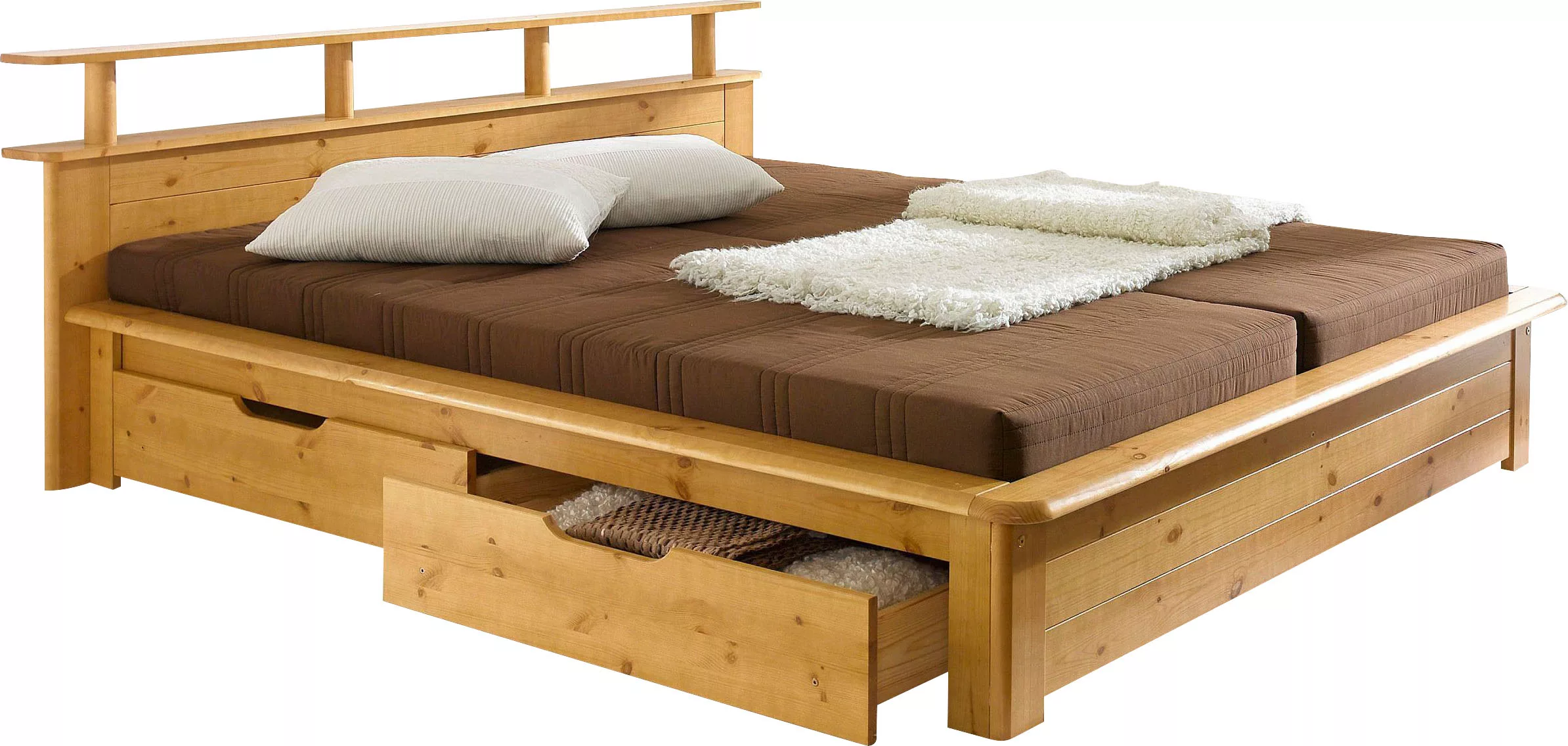 Home affaire Funktionsbett ""FINJA " Kieferbett, Futonbett, Kopfteil mit Ab günstig online kaufen