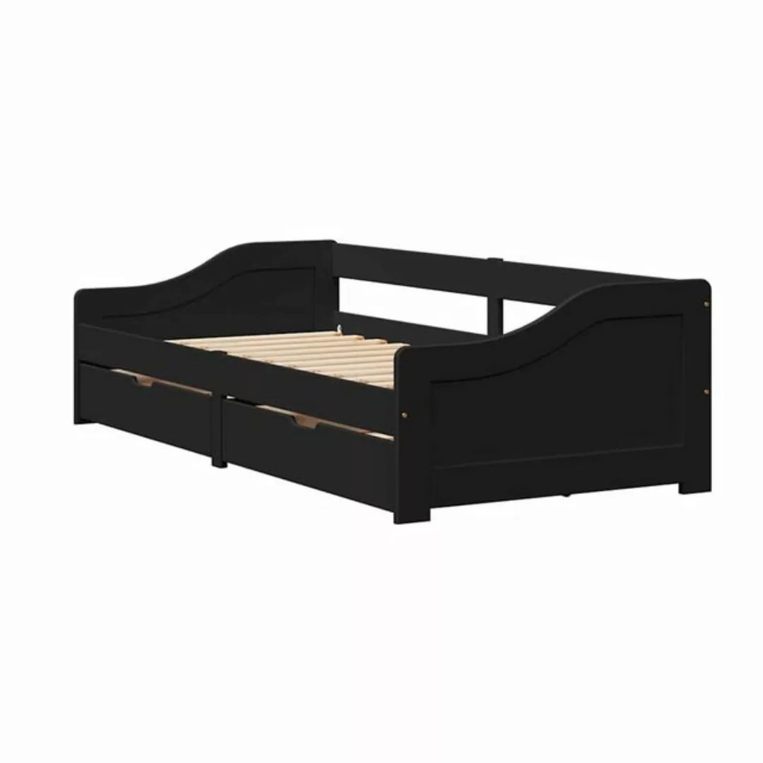 vidaXL Bett Tagesbett mit 2 Schubladen ohne Matratze IRUN Schwarz 90x200cm günstig online kaufen