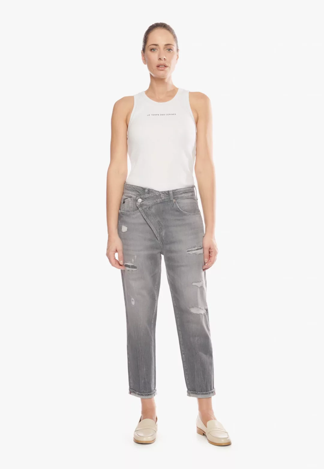 Le Temps Des Cerises 7/8-Hose JEAN FEMME COSY mit asymmetrischem Verschluss günstig online kaufen